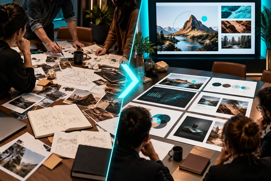 Exemplo de composição visual de um slide